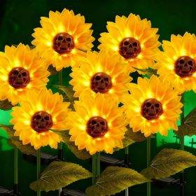 4 Pack 26.8" Large Halloween Decorations Outdoor Sunflower Sk4 Pack 26.8" Large Halloween Decorations Outdoor Sunflower Skull Solar Liull Solar L