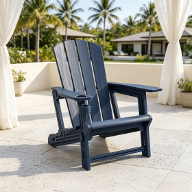 Realistic Wood Grain Folding Chairs for Backyard Lawn Outdoor Garden Furniture