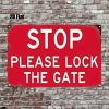 CIFbuy 1pc 2D Flat Metal Sign Please Lock The Door, 8x12 Inch Red Warning Sign, Wall Art Decor For Home Garden Farmhouse Bathroom Room TikTok, TikTok