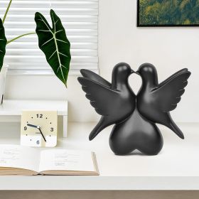 Black Bird Statue Home Decor-Small Animal Figurine,Minimalist Black Bird Sculpture Dark Decor Ornaments for Living Room,Office,Bedroom,Desk,Books