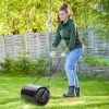 20ft Sod Roller, Push/Tow Behind Lawn Roller, U-Shaped Handle, Filled with 16Gal Water, with Drain Plug, for Garden, Black