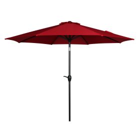 9' Red Crank Lift and 3 Position Tilt Patio Umbrella (Color: 1 Pack)