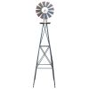 Assorted windmills 8 feet green with weathervane 4 legs vertical windmill rotatable windmill iron garden decoration garden tools