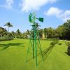 Assorted windmills 8 feet green with weathervane 4 legs vertical windmill rotatable windmill iron garden decoration garden tools